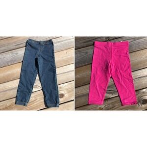 Carters Playwear size 5 Pull‎ on Pants Lot Girls NWT Pink Denim Jean Jeans